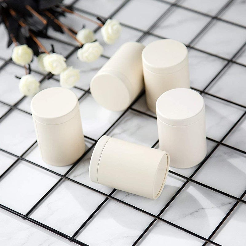 Tianhui Small Tin Can Box with Airtight Lids Canister for Coffee Tea Candy Storage Loose Leaf Tea Tin Containers Storage 5 Pcs (White, M) - Image 3